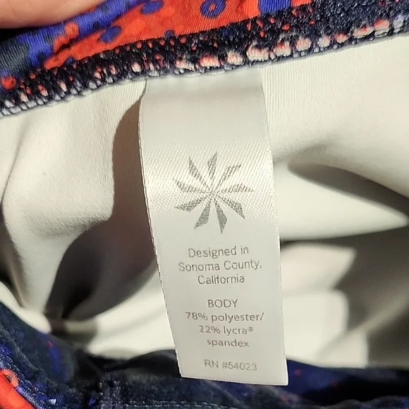 Athleta Vibrant Orange and Blue Leggings - Picture 3 of 13